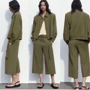 Zara Khaki Culottes with Belt